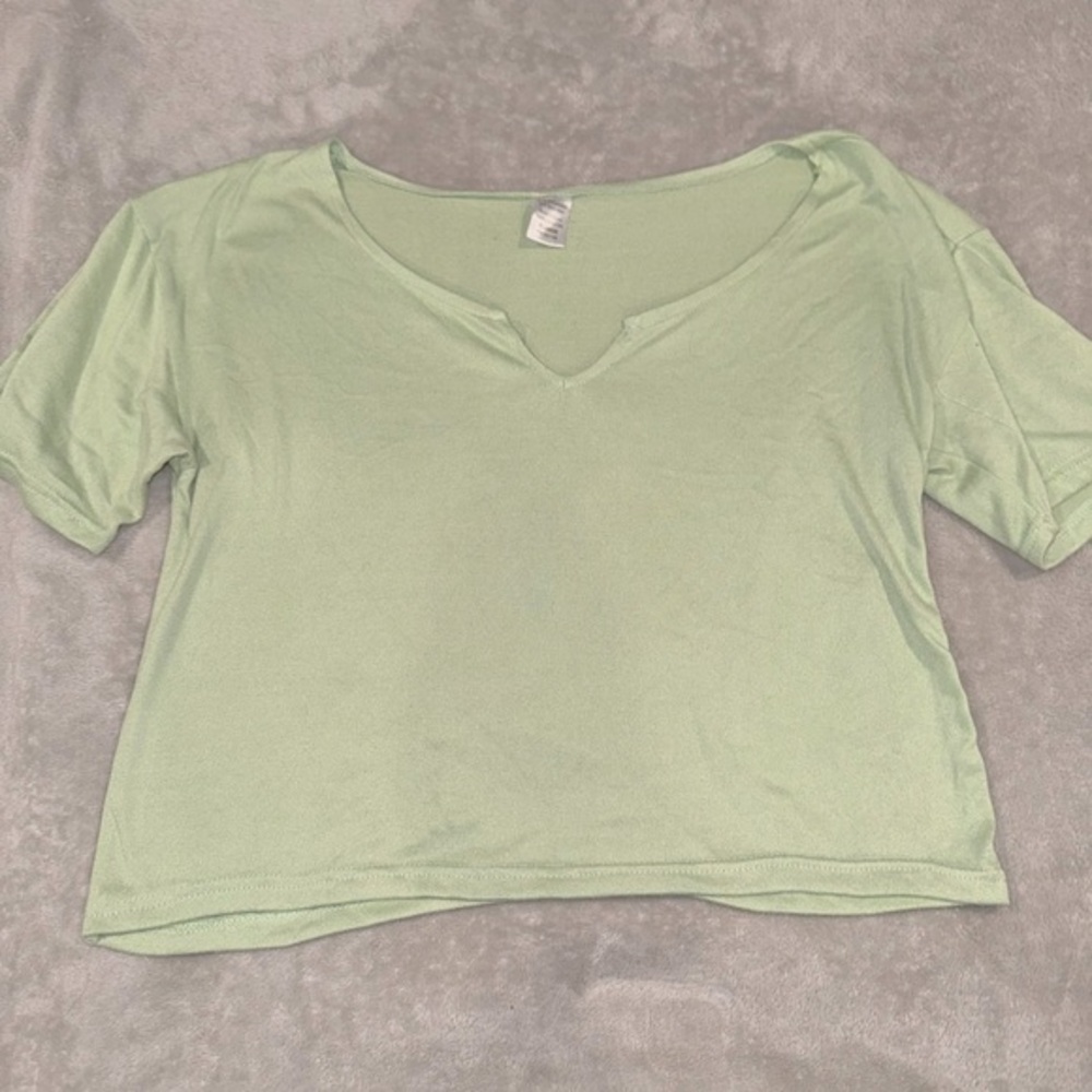 Green Crop Relaxed Short Sleeve T-Shirt